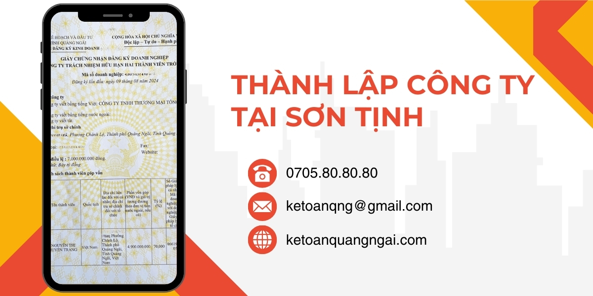 Dịch vụ thành lập công ty Sơn Tịnh