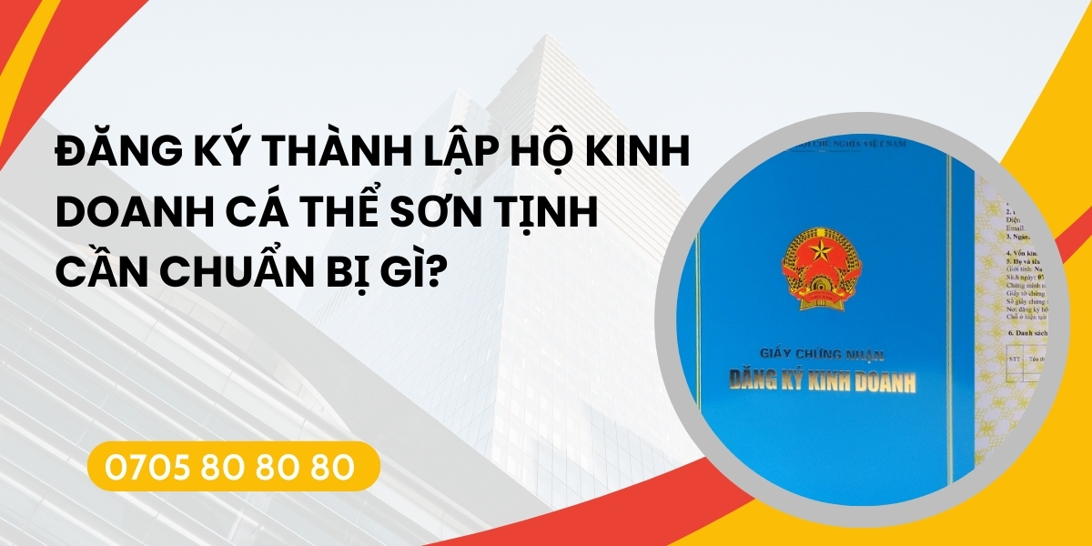 Thành lập hộ kinh doanh cá thể Sơn Tịnh uy tín