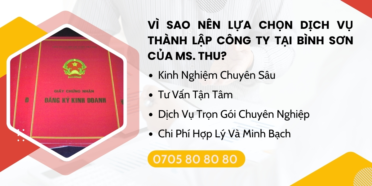 Dịch vụ thành lập công ty Bình Sơn uy tín - Ms. Thu